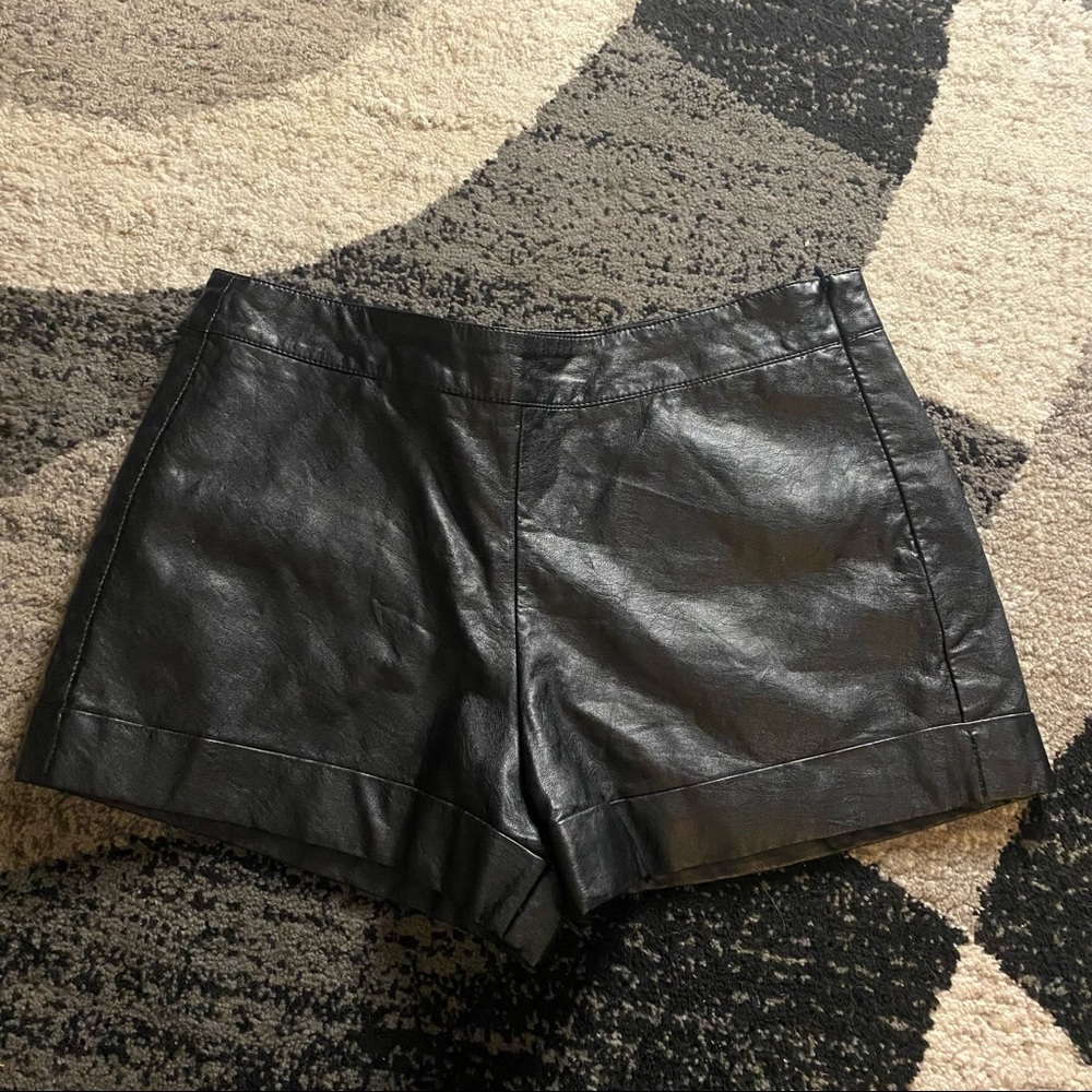 French Connection Faux Leather Shorts